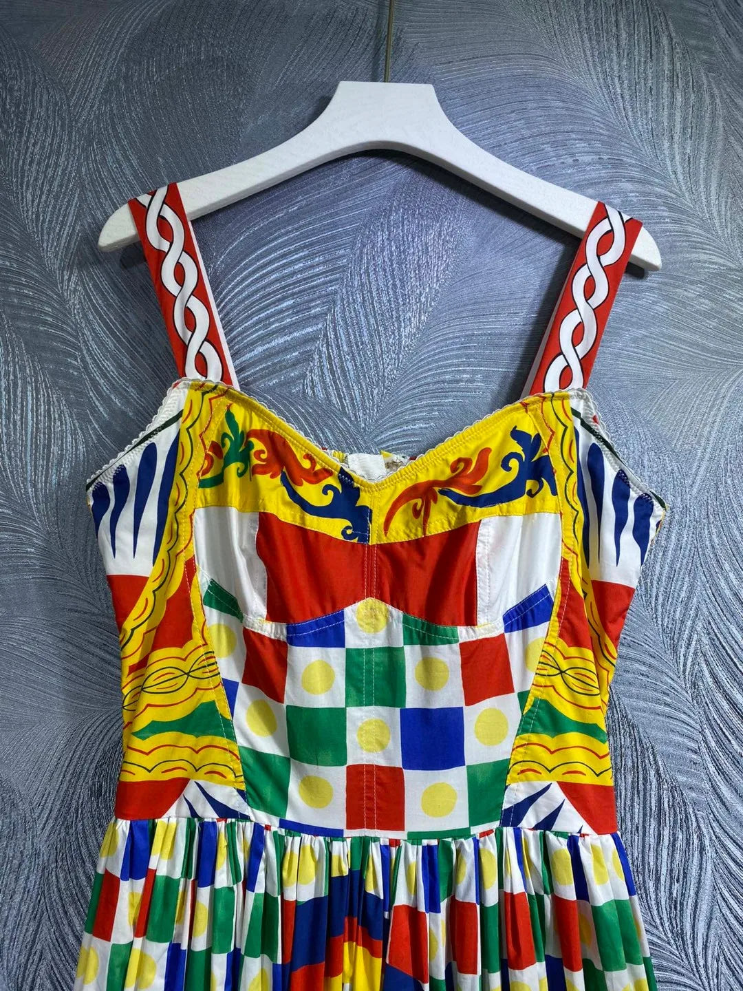 Luxury Designer Inspired Summer Women Printed Bustier Midi Dress IN HIGH QUALITY COTTON