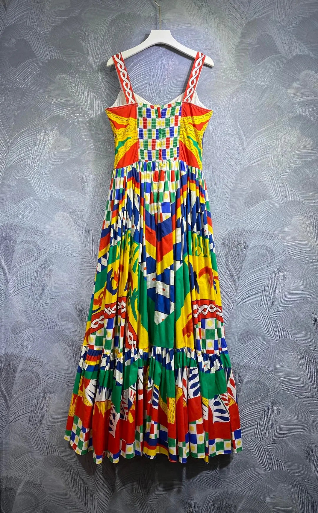 Luxury Designer Inspired Summer Women Printed Bustier Midi Dress IN HIGH QUALITY COTTON
