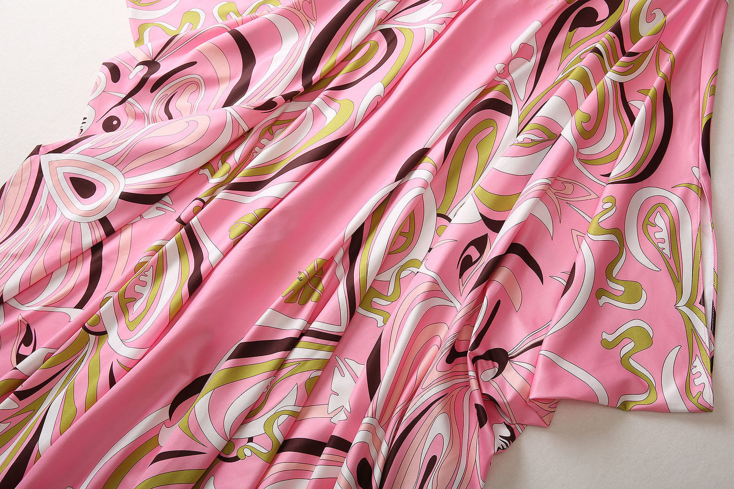 HIGH QUALITY Fashion Summer Women Print Kaftan Dress Loose Maxi Plus Size Beach Outerwear In Pink 2023