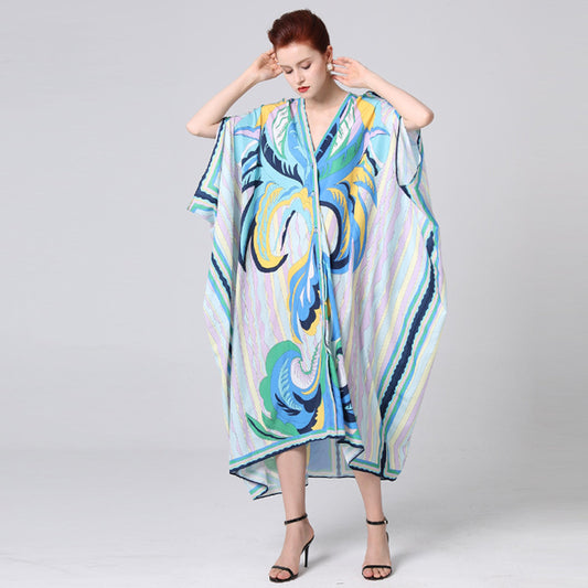 Bohemian stylish Women Cover-Up Kaftan Dress In Oversize