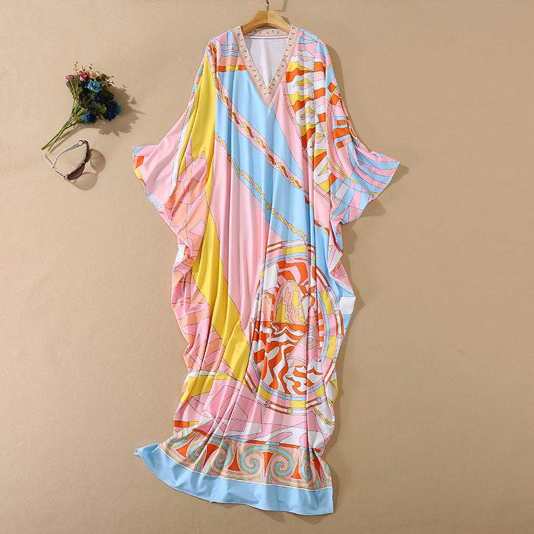 Maxi Dress Plus Size For Women Loong Sleeves Designer Dress Runway Fashion High Quality Kaftan Dress