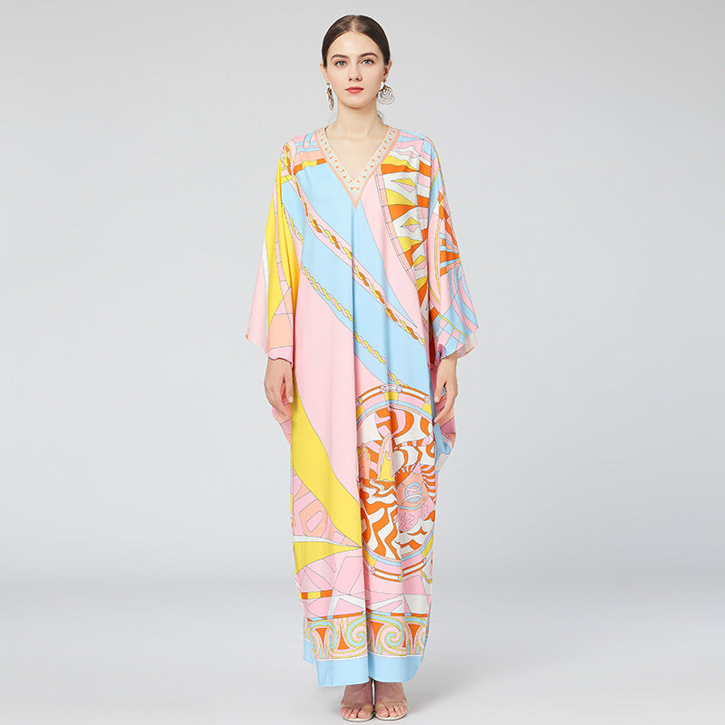 Maxi Dress Plus Size For Women Loong Sleeves Designer Dress Runway Fashion High Quality Kaftan Dress