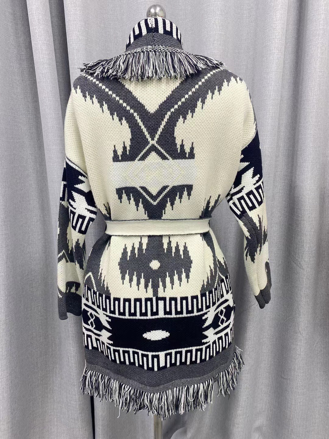 Bohemian Stylish Women's Icon Jacquard Pattern Cardigan