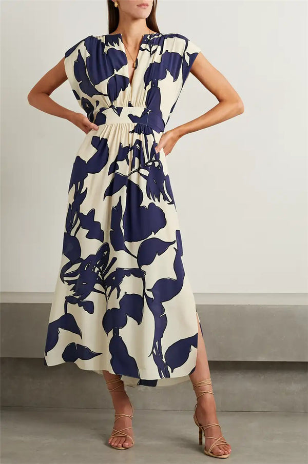 2023 Summer New High Quality Designer Print Detachable Cloak Celebrity Luxurious Casual Elegant and Unique Fashion Dress
