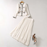 Luxury Designer Inspired Women Print Jacket and Skirt Suitset In High Quality