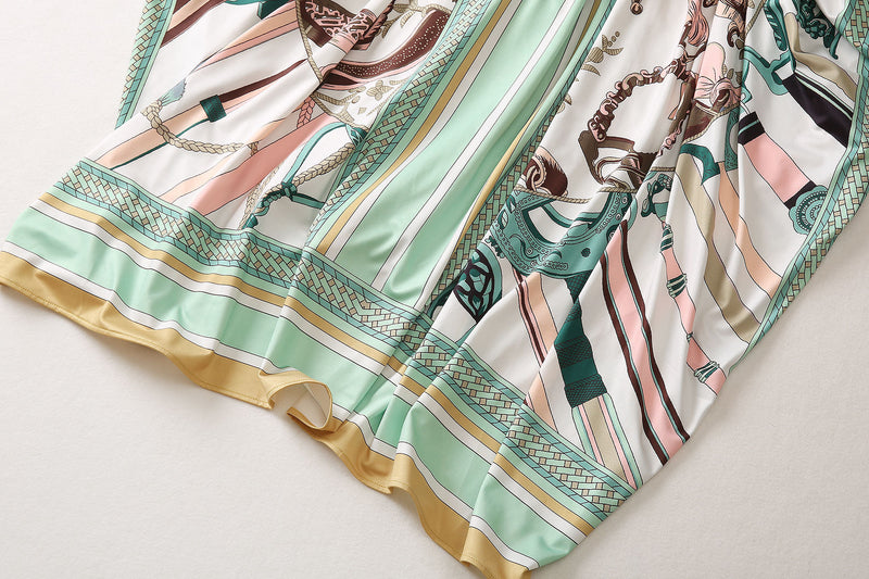 HIGH QUALITY Designer Inspired Summer Women Long Green  Beach Kaftan Dress  Casual Print Cardigan Long Outerwear in Oversize