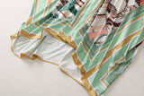 HIGH QUALITY Designer Inspired Summer Women Long Green  Beach Kaftan Dress  Casual Print Cardigan Long Outerwear in Oversize