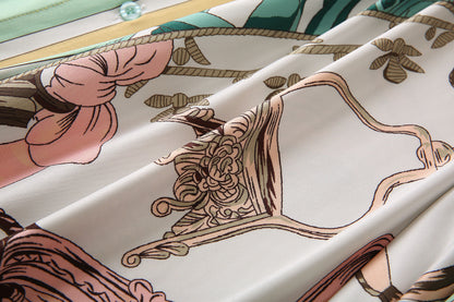 HIGH QUALITY Designer Inspired Summer Women Long Green  Beach Kaftan Dress  Casual Print Cardigan Long Outerwear in Oversize