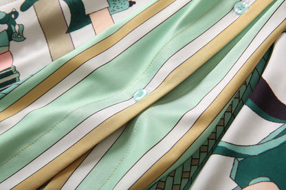 HIGH QUALITY Designer Inspired Summer Women Long Green  Beach Kaftan Dress  Casual Print Cardigan Long Outerwear in Oversize