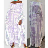 Designer Inspired Print Off shoulder Kaftan Dress High Quality