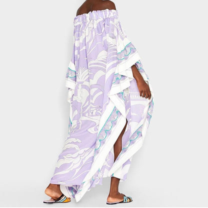 Designer Inspired Print Off shoulder Kaftan Dress High Quality