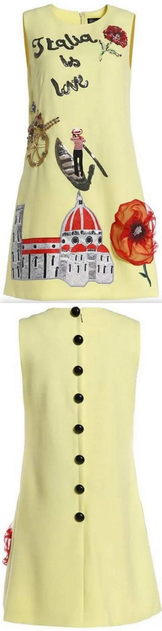 Designer Inspired Women Mini Dress Fashion Yellow Shift Dress
