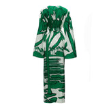Designer Inspired Women Printed jacquard maxi dress in RED / GREEN