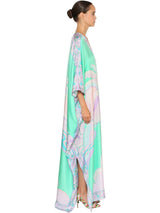 High Quality Women Dress Summer 2023 Runway Designer Loose Maxi Dress Bohimian Fashion Print Kaftan Silk Dress Plus Size