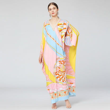 Maxi Dress Plus Size For Women Loong Sleeves Designer Dress Runway Fashion High Quality Kaftan Dress