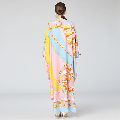 Maxi Dress Plus Size For Women Loong Sleeves Designer Dress Runway Fashion High Quality Kaftan Dress