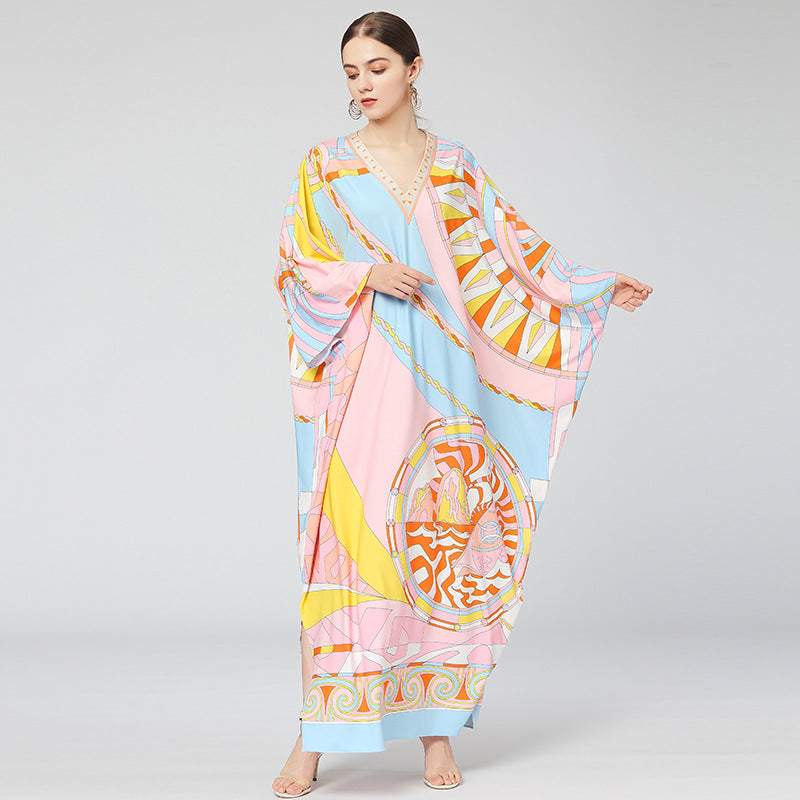 Maxi Dress Plus Size For Women Loong Sleeves Designer Dress Runway Fashion High Quality Kaftan Dress