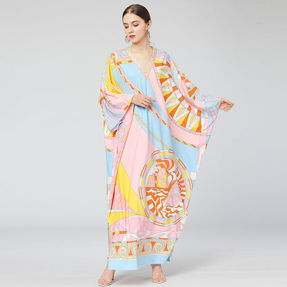 Maxi Dress Plus Size For Women Loong Sleeves Designer Dress Runway Fashion High Quality Kaftan Dress