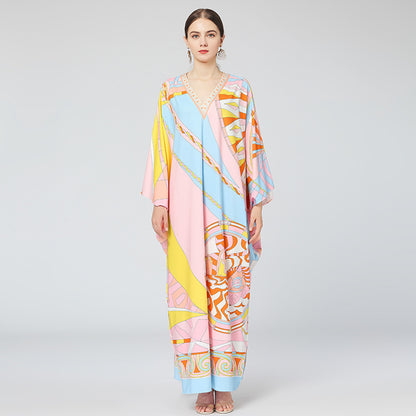 Maxi Dress Plus Size For Women Loong Sleeves Designer Dress Runway Fashion High Quality Kaftan Dress