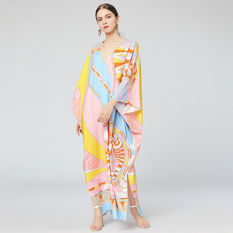 Maxi Dress Plus Size For Women Loong Sleeves Designer Dress Runway Fashion High Quality Kaftan Dress