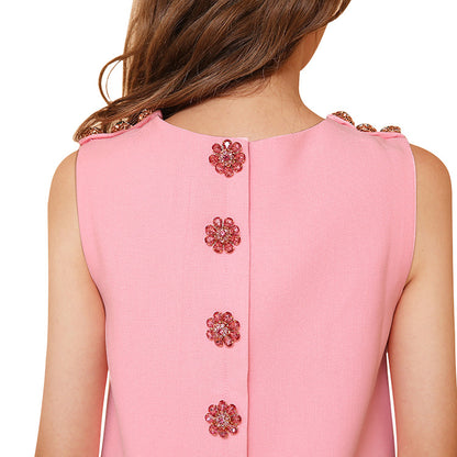 Women Mini Dress Fashion Shift Dress in Pink