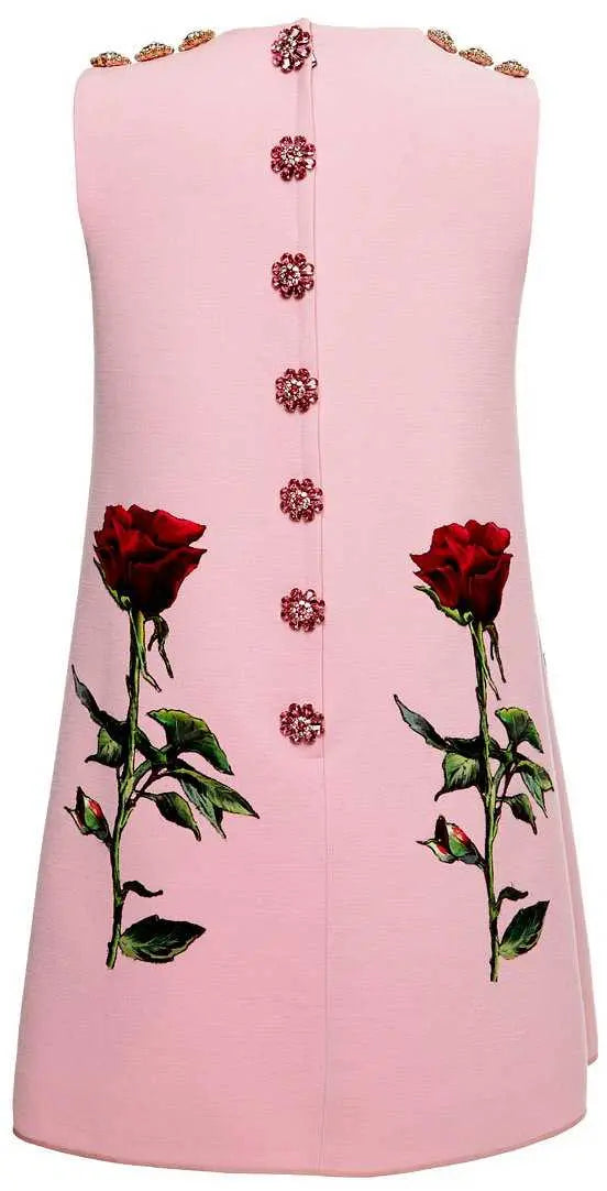 Women Mini Dress Fashion Shift Dress in Pink
