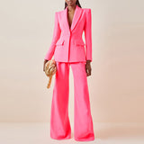 Women single-breasted blazer and Pant Suitset