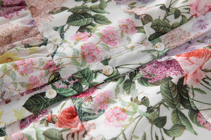 Retro Print Single-Breasted Cami Dress