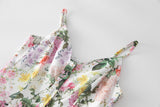 Retro Print Single-Breasted Cami Dress