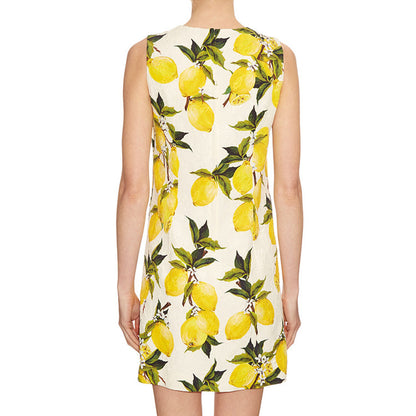 Women Summer Lemon-Print mini Dress from designer inspired runway fashion